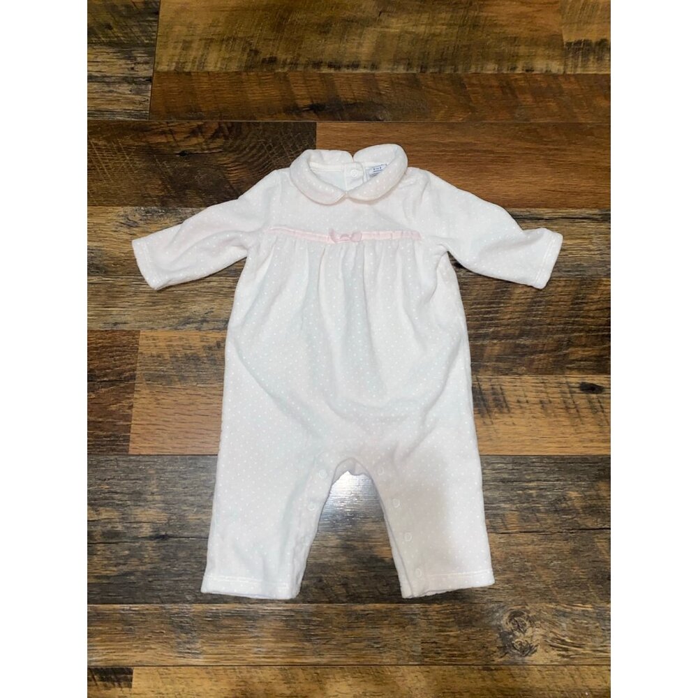 Janie And Jack 0-3‎ months Coverall Baby One-Piece White Pink Velour